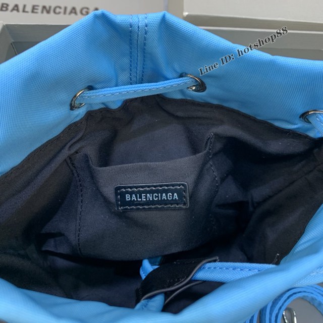 Balenciaga專櫃爆款Balen超輕水桶包 巴黎世家淺藍帆布手提包 fyj1497